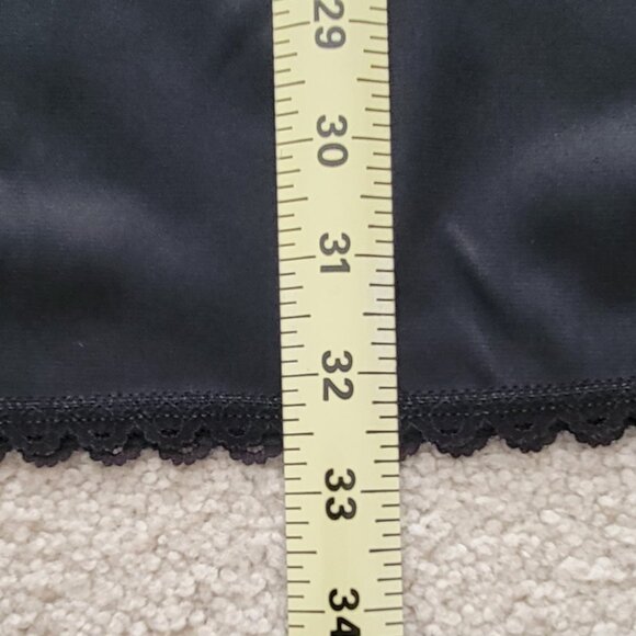 Vintage Warner's Black Lace-Trim Slip Skirt Midi Maxi Size Large - Picture 9 of 9